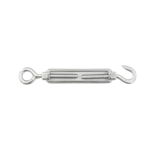 YTBHSHXZ, 6 Stücke Silber 304 Edelstahl Haken Und Öse Spannschloss M4/M5/M6(M5) von YTBHSHXZ