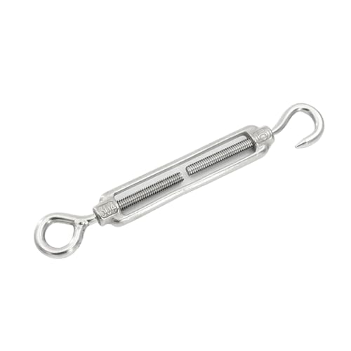 YTBHSHXZ, 6 Stücke Silber 304 Edelstahl Haken Und Öse Spannschloss M4/M5/M6(M6) von YTBHSHXZ