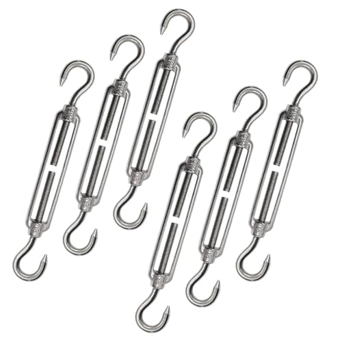 YTBHSHXZ, 6 stücke M6 Edelstahl 304 Haken & Haken Spannschlösser Einstellbare Draht Seil Spanner(6pcs M6 Jj) von YTBHSHXZ