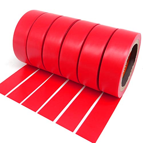 YTBUBOR Isolierband, 6 Rollen 17mm x 9m Isolierband Rot, Wasserdicht Elektrisches Isolierband Selbstklebendes PVC Klebeband für Isolieren, Reparieren, Bündeln von Kabeln von YTBUBOR