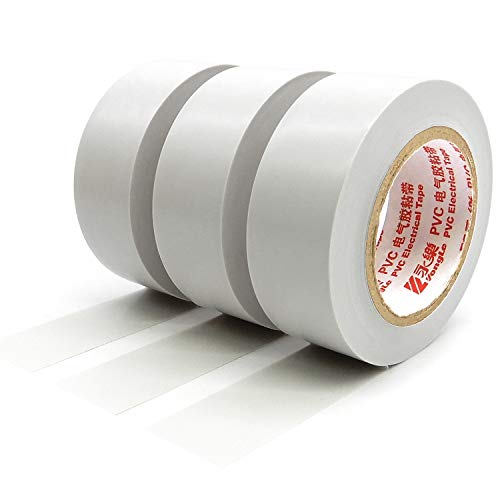 YTBUBOR Isolierband 3 Rollen, 25 mm x 15 m Weiß, PVC Klebeband Wasserdicht Selbstklebend für Kabelisolierung, Bündelung und Reparatur - Elektriker Klebeband YTBUBOR Isolierband 3 Rollen, 25 mm x 15 m Weiß, PVC Klebeband Wasserdicht Selbstklebend für Kabelisolierung, Bündelung und Reparatur - Elektriker Klebeband von YTBUBOR