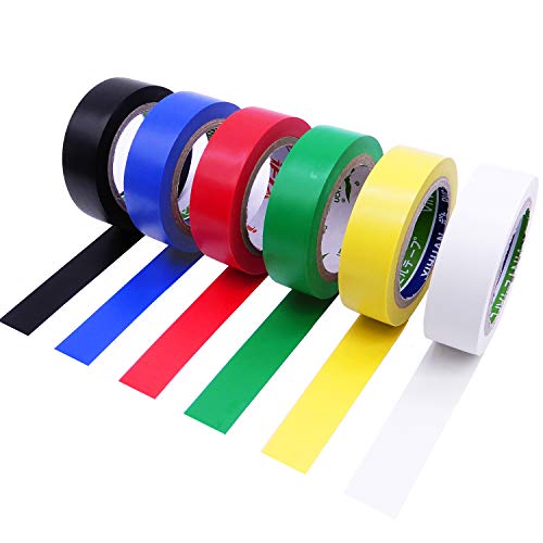 YTBUBOR Isolierband 6 Rollen, 10 m x 17 mm Isolierband Farbig Set, Farbiges Isolierband Wasserdicht Schwer Entflammbar PVC Elektriker Klebeband für Verkabelungsprojekte und Reparaturen YTBUBOR Isolierband 6 Rollen, 10 m x 17 mm Isolierband Farbig Set, Farbiges Isolierband Wasserdicht Schwer Entflammbar PVC Elektriker Klebeband für Verkabelungsprojekte und Reparaturen von YTBUBOR