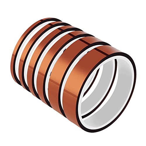 YTBUBOR hitzebeständiges klebeband, 6 Rollen 10 m Polyimid-Film Klebeband, klebeband hitzebeständig, mehrere Breiten 0,4/0,6/0,8/1 /1,2/2 cm, für Maskierung, Löten, Sublimieren, Pulverbeschichtung YTBUBOR hitzebeständiges klebeband, 6 Rollen 10 m Polyimid-Film Klebeband, klebeband hitzebeständig, mehrere Breiten 0,4/0,6/0,8/1 /1,2/2 cm, für Maskierung, Löten, Sublimieren, Pulverbeschichtung von YTBUBOR