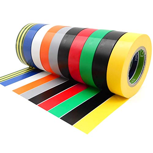 YtBUBOR 10 Stück elektrische Klebeband 0,67 Zoll 20 m Isolierband gemischt Farbe Klebeband Gafferband 22,5 Meter YtBUBOR 10 Stück elektrische Klebeband 0,67 Zoll 20 m Isolierband gemischt Farbe Klebeband Gafferband 22,5 Meter von YTBUBOR