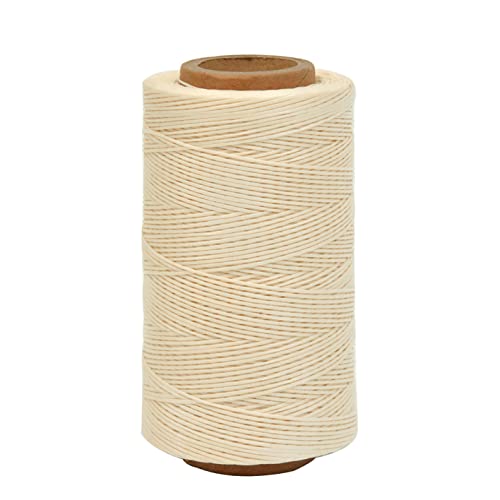 Wachsfäden 284 Yards 150D 0.8MM Leder Nähen Wachsfäden für Schuh Reparatur Buchbinderei Leder Handwerk DIY (Beige) von YTBYT
