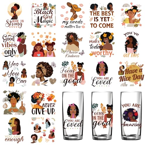 Black Girl UV-Dtf-Aufkleber – 20 Blatt Frauen inspirierende, ästhetische Rub-On-Transferfolie Aufkleber für 473 ml Glasbecher, Wasserflaschen, Geschenke für schwarze Frauen Black Girl UV-Dtf-Aufkleber – 20 Blatt Frauen inspirierende, ästhetische Rub-On-Transferfolie Aufkleber für 473 ml Glasbecher, Wasserflaschen, Geschenke für schwarze Frauen von YTEWFGL