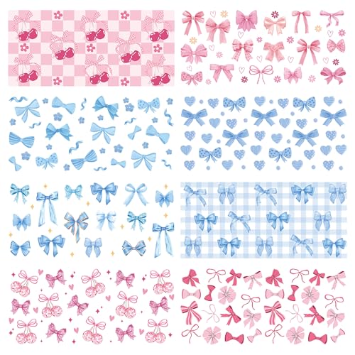 Geburtstagsdekorationsset mit rosa Schleife, 8 Bögen, Coquettte-UV-Dtf-Cup-Wraps, Transferaufkleber für 473 ml Glaswasserflasche, niedliche Discokugel, Kirsch-Transfer-Aufkleber für Mädchen Geburtstagsdekorationsset mit rosa Schleife, 8 Bögen, Coquettte-UV-Dtf-Cup-Wraps, Transferaufkleber für 473 ml Glaswasserflasche, niedliche Discokugel, Kirsch-Transfer-Aufkleber für Mädchen von YTEWFGL