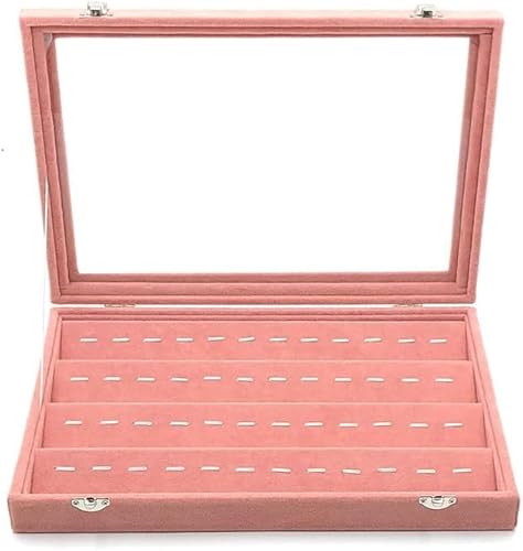 YTGHBIML Schmuckkästchen, Samt-Schmuckschatulle mit Glasabdeckung, Schmuckablage und Display, 35 cm x 24 cm x 5 cm, geräumig YTGHBIML Schmuckkästchen, Samt-Schmuckschatulle mit Glasabdeckung, Schmuckablage und Display, 35 cm x 24 cm x 5 cm, geräumig von YTGHBIML