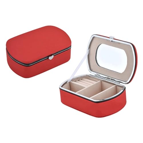 YTGHBIML Schmuckkästchen Schmuckkästchen aus Leder mit Spiegel, Schmuckaufbewahrung, 14 cm x 8,5 cm x 5 cm, für Ringe, Halsketten, Schmuckschatulle, geräumig YTGHBIML Schmuckkästchen Schmuckkästchen aus Leder mit Spiegel, Schmuckaufbewahrung, 14 cm x 8,5 cm x 5 cm, für Ringe, Halsketten, Schmuckschatulle, geräumig von YTGHBIML
