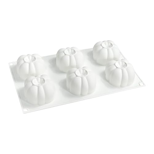 Silicone Kürbisform | 6 Fächer Kürbis Backform - Silikon Backform Einfache Entformung Spülmaschinenfest Für Halloween Herbst Gebäck Süßigkeiten Kuchen von YTGOCN