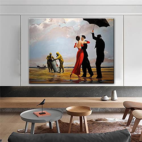YTITILUCK Tanzen von Edward Hopper Leinwand Gemälde Abstrakte Street Art Leinwand Poster und Drucke Moderne Wandkunst Wohnkultur 90 x 120 cm (35 x 47 Zoll) Innenrahmen von YTITILUCK