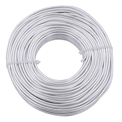 YTKavq Aluminium-Basteldraht, 14 Gauge, Aluminiumdraht, Schmuckherstellung, Metalldraht für Handwerk, Schmuckherstellung, Draht, DIY, Metall, Handwerk, Kunstdrähte (Silber, 30 m) von YTKavq