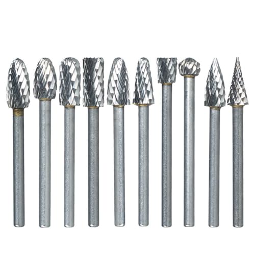 10 Stück 0,3 cm Schaft Wolframkarbid Fräser Rotary Brocas Com Escareador HSS Stahl Kegelbohrer Set Diamantbohrer von YTRRE