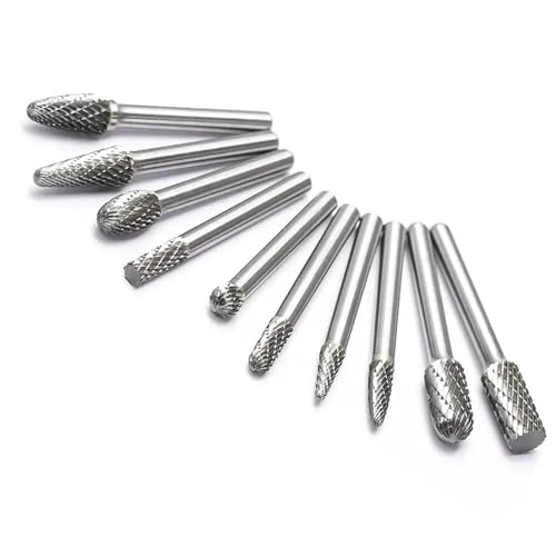 10 Stück 6 mm Schaft Doppelschnitt Wolfram Frässtifte Set - Stanzschleifer Bits für Stahl, Aluminium, Holz & Verbundwerkstoffe 10 Stück 6 mm Schaft Doppelschnitt Wolfram Frässtifte Set - Stanzschleifer Bits für Stahl, Aluminium, Holz & Verbundwerkstoffe von YTRRE