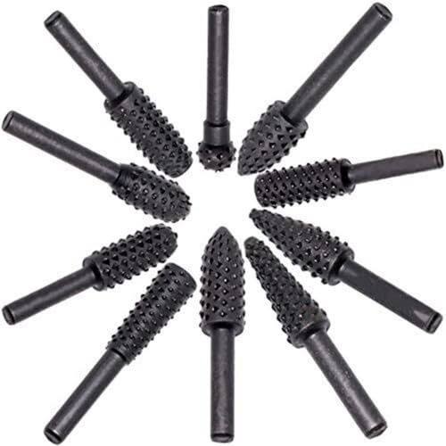 10-teiliges Feilenbohrer-Set mit kugelförmigem, zylindrischem Spitzbohrer, Schleifer, Raspel für Holzbearbeitung, Schnitzwerkzeug, 1/4-Zoll-Rundschaft-Rotationsfräser-Set 10-teiliges Feilenbohrer-Set mit kugelförmigem, zylindrischem Spitzbohrer, Schleifer, Raspel für Holzbearbeitung, Schnitzwerkzeug, 1/4-Zoll-Rundschaft-Rotationsfräser-Set von YTRRE