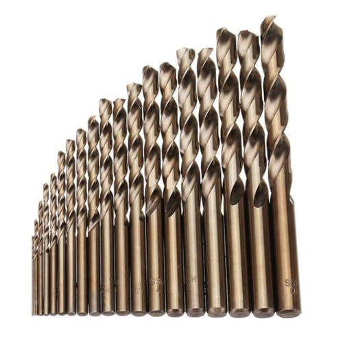 19-teiliges Spiralbohrer-Set, Bohrwerkzeug-Set, M35 Kobalt-Hochgeschwindigkeitsstahl, HSS-Co-Bohrer-Set, 135-Grad-Segmentierungspunktspitze, verschleißfestes Bohrer-Set 19-teiliges Spiralbohrer-Set, Bohrwerkzeug-Set, M35 Kobalt-Hochgeschwindigkeitsstahl, HSS-Co-Bohrer-Set, 135-Grad-Segmentierungspunktspitze, verschleißfestes Bohrer-Set von YTRRE