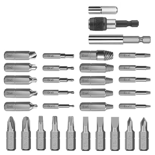 33-teiliges HSS-Schraubenausdreher-Set für beschädigte Schrauben 33-teiliges HSS-Schraubenausdreher-Set für beschädigte Schrauben von YTRRE
