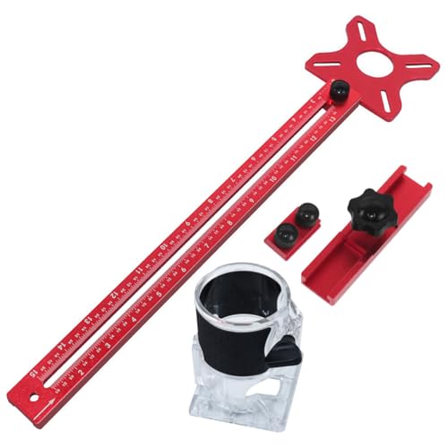 4-in-1 Fräsen-Rillenhalterung, Schrank-Hardware-Vorrichtung, Aluminium, Router Kreisschneidevorrichtung, Stanzschablone, Fräsen, Nuthalterung (imperial) von YTRRE