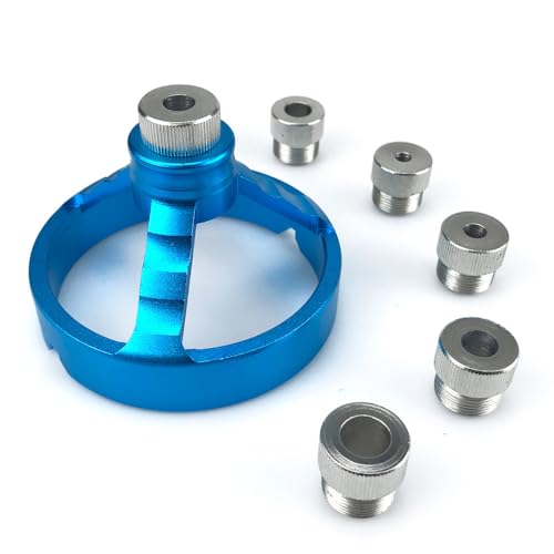 5/6/7/8/9/10 mm Bohrführung, vertikale Bohrvorrichtung, Aluminiumlegierung, gerade Ecken, rund, V Holzbearbeitungsbohrer, Lokalisierer (blau) von YTRRE
