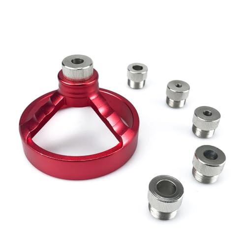 5/6/7/8/9/10 mm Bohrführung, vertikale Bohrvorrichtung, Aluminiumlegierung, gerade Ecken, rund, V Holzbearbeitungsbohrer, Lokalisierer (rot) von YTRRE