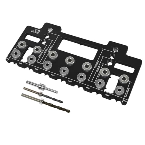 5 mm 1/4 Zoll Aluminiumlegierung Schrank Hardware Jig Pocket Hole Jig Drill Guide Shelf Pin Punch Locator für gerade Löcher (schwarz) von YTRRE