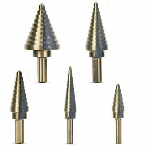 5-teiliges Bohrer-Set, Bohrer-Set für Metall, 50 Größen, Hochgeschwindigkeitsstahl, mehrere Löcher, abgestufte Bits für Stahl, Messing, Holz, Kunststoff, DIY-Liebhaber 5-teiliges Bohrer-Set, Bohrer-Set für Metall, 50 Größen, Hochgeschwindigkeitsstahl, mehrere Löcher, abgestufte Bits für Stahl, Messing, Holz, Kunststoff, DIY-Liebhaber von YTRRE