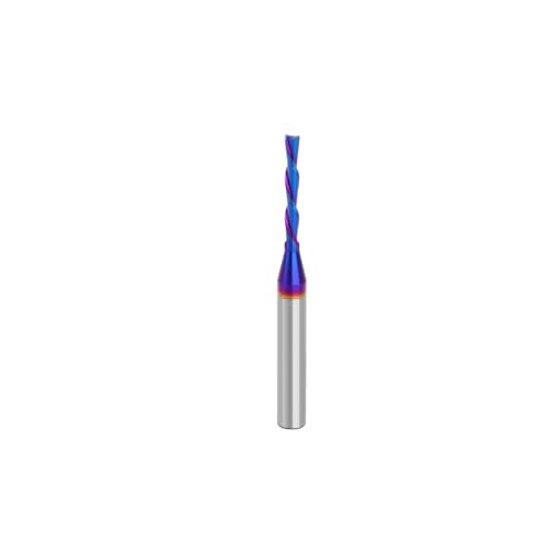 6,35 mm 1/4-Zoll-Schaft Vollhartmetall-Bit, Hochschneider, bündiger Trimm-Bit, Router Bit, Nanoblau beschichtet (unten geschnitten 1/4 Zoll x 1/8 Zoll x 13/16 Zoll x 2-1/2 Zoll) von YTRRE