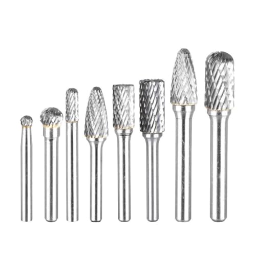 8 x Wolframkarbid-Frässtifte, 8 mm, rotierendes Frässtift-Set, 1/4-Zoll-Schaft, Schneideisen 8 x Wolframkarbid-Frässtifte, 8 mm, rotierendes Frässtift-Set, 1/4-Zoll-Schaft, Schneideisen von YTRRE