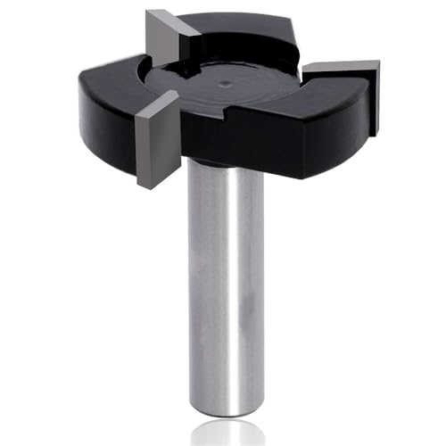 CNC-Fräser-Bit, 3 Rillen, für Spoilboard-Oberflächen, Hartmetall-Platten, Abflachung, Fräser-Bit, Holzfräser, Hobelwerkzeug (12 mm) von YTRRE