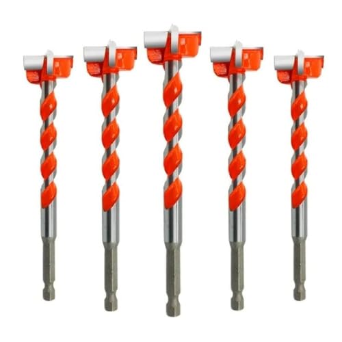 Forstnerbohrer aus Hartmetall für Holz und Schlösser, Präzisionsbohrwerkzeuge mit Sechskantschaft, 5 Stück (45 Gauge Stahl) von YTRRE