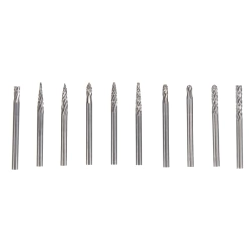 Fräsbohrer-Set, 3 mm, Hartmetall, Rotationsfräser, Werkzeuge, Holz, Stein, Metall, Wurzeln, Schnitzen, Fräser, Werkzeuge, 10 Stück von YTRRE
