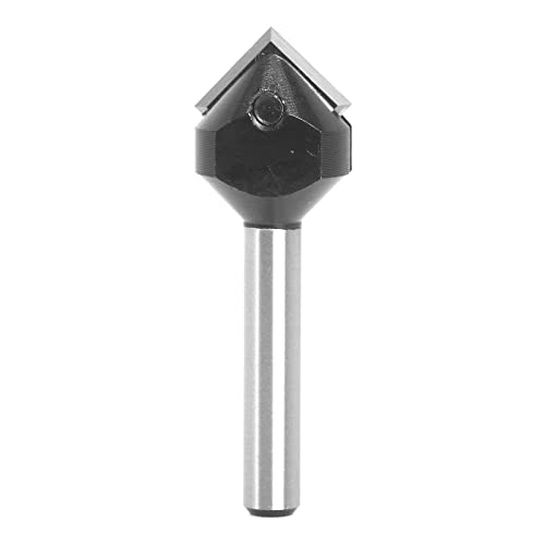 Hartmetallspoilboard V-Nut 90° Single Flute Ruter Bit Schaftfräser Holzbearbeitung Fräser (1/2 Zoll) von YTRRE