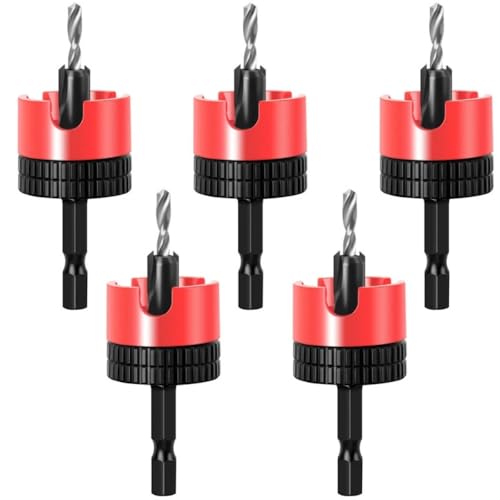 Kegelsenker-Bohrer-Set, Stahl, verstellbarer Tiefenanschlag, Sechskantschaft, verschiedene Größen, 2,8 bis 4 x 8 mm, Holzbearbeitungswerkzeuge, 5 Stück Kegelsenker-Bohrer-Set, Stahl, verstellbarer Tiefenanschlag, Sechskantschaft, verschiedene Größen, 2,8 bis 4 x 8 mm, Holzbearbeitungswerkzeuge, 5 Stück von YTRRE
