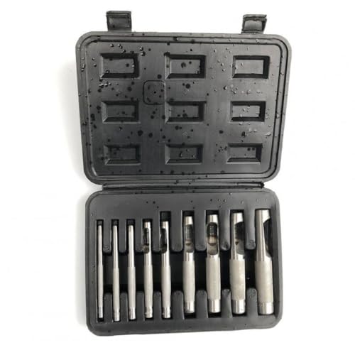 Lochstanzer, Leder, rund, Stahl, Leder, Handwerk, silberfarben, 9 Stück Lochstanzer, Leder, rund, Stahl, Leder, Handwerk, silberfarben, 9 Stück von YTRRE