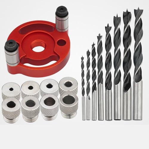 Präzisions-Einloch-Positionierungsstanzer, vielseitiges Holzbearbeitungswerkzeug mit 6 mm, 8 mm, 10 mm, Bohrer-Set, adaptives Zentralstanzen, unverzichtbar für Heimwerker und professionelle Präzisions-Einloch-Positionierungsstanzer, vielseitiges Holzbearbeitungswerkzeug mit 6 mm, 8 mm, 10 mm, Bohrer-Set, adaptives Zentralstanzen, unverzichtbar für Heimwerker und professionelle von YTRRE