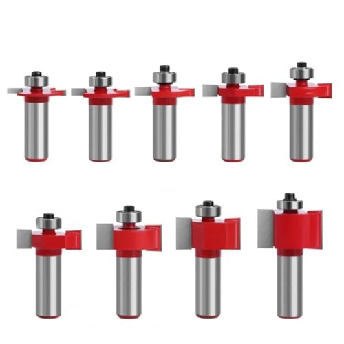 Premium 1/2-Zoll-Schaft T-Nut-Fräser-Set für Holzbearbeitung – enthält 9 Teile zum Schlitzen, Fräsen und Falzen Premium 1/2-Zoll-Schaft T-Nut-Fräser-Set für Holzbearbeitung – enthält 9 Teile zum Schlitzen, Fräsen und Falzen von YTRRE