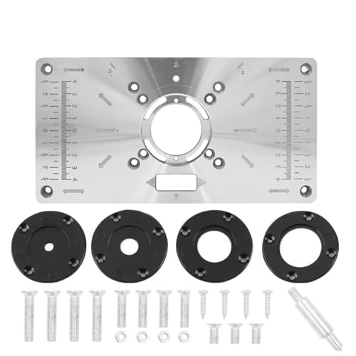 Router Tischeinsatzplatte, Holzbearbeitungsbänke Router Trimmer Modelle mit 4 Ringen Hohe Genauigkeit Graviermaschine für den industriellen Einsatz (Silber) von YTRRE