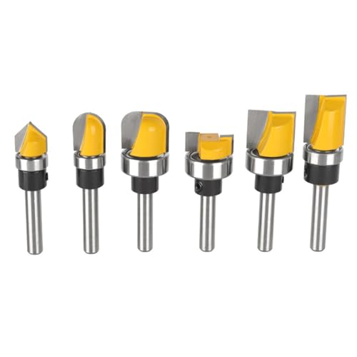 V-Frässtifte für Schilderherstellung, Schriftzug, Holzbearbeitung, Türschnitzerei, 6 mm, 1/4-Zoll-Schaft, 90 Grad, Hartmetall, CNC-Gravur, 6 Stück von YTRRE
