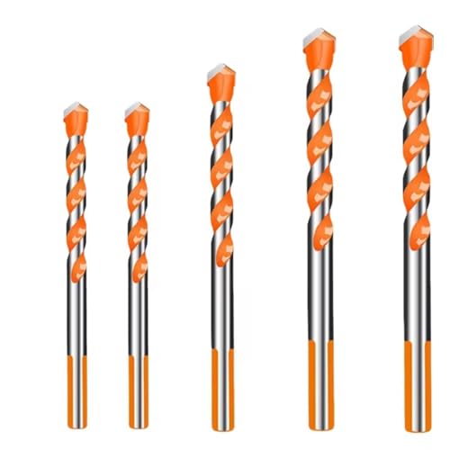 Wolframkarbid-Steinbohrer-Set, 3–12 mm, für Metall, Keramik, Fliesen, Beton, Holz, hohe Verschleißfestigkeit, für elektrische Bohrmaschinen, 7 Stück (5 Stück) von YTRRE