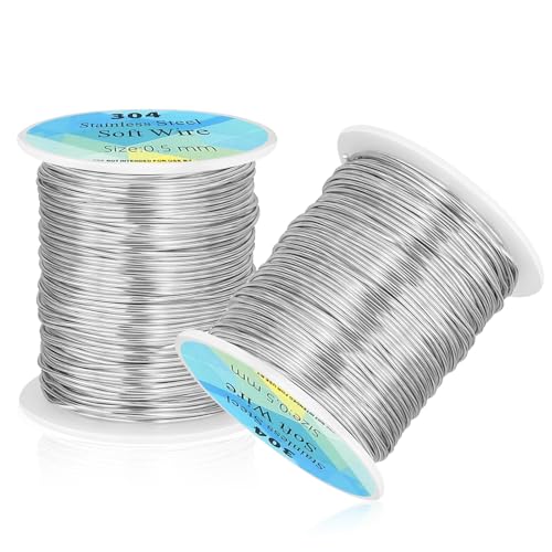2 Rollen Edelstahldraht 100 m x 0.5 mm Silberdraht zum Basteln Silber schmuckdraht Modellierdraht Schmuckherstellung Draht mit Spule für Bailing Draht 2 Rollen Edelstahldraht 100 m x 0.5 mm Silberdraht zum Basteln Silber schmuckdraht Modellierdraht Schmuckherstellung Draht mit Spule für Bailing Draht von YTSMFL