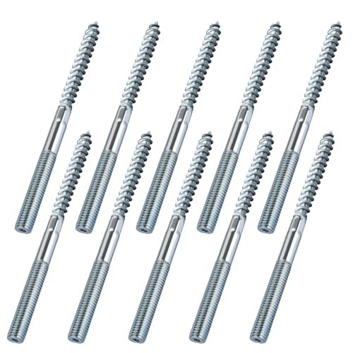 50 Stück M6 Torx Stockschrauben, M6x80mm Stockschraube Doppelseitige Dübelschrauben Aufhänger Schrauben Torx T15 Sternnuten Doppelgewindeschrauben für Holzgelenk Möbelbeine von YTSMFL