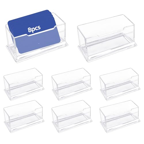 8 Stück Visitenkartenhalter, Visitenkartenständer Acryl Transparente Visitenkarten Halter Tischständer für Büro Zuhause Sammlung Veranstalter von YTSMFL
