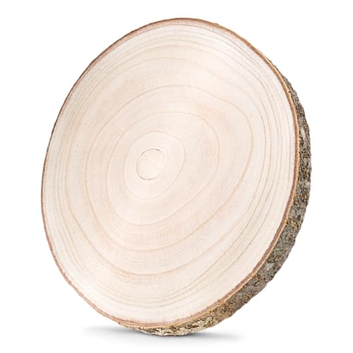 Holzscheiben, 28-32cm Holzscheiben zum Basteln Runde Holzscheibe Untersetzer Holz Log Durchmesser Ohne Loch Rustikale Kerzenständer für DIY Basteln von YTSMFL
