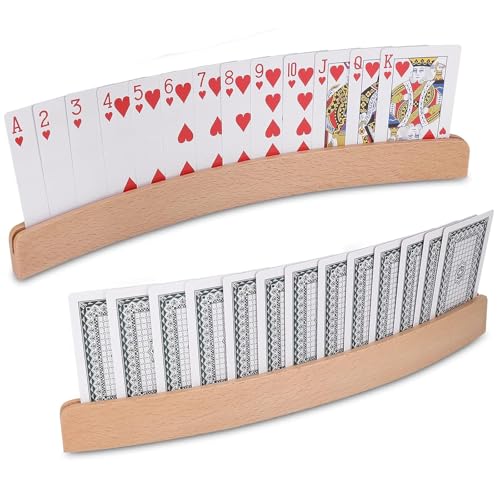 YTSMFL Spielkartenhalter Holz, 2 Stück 33 cm Kartenhalter Spielkarten Freisprech Kartenständer Karten Halterung für Kinder Senioren Erwachsen Behinderte YTSMFL Spielkartenhalter Holz, 2 Stück 33 cm Kartenhalter Spielkarten Freisprech Kartenständer Karten Halterung für Kinder Senioren Erwachsen Behinderte von YTSMFL