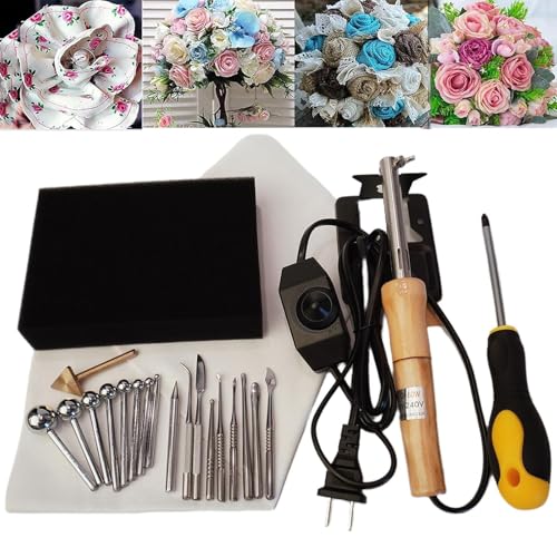 YTUOL Elektrischer Stoffblumen-Maker, Kunstblumen-Bügelmaschine Mit 18 Bügelköpfen Und Griff, Temperatur Einstellbar Für Verschiedene Motive, Für DIY-Stoffarbeiten, Stoffblumen YTUOL Elektrischer Stoffblumen-Maker, Kunstblumen-Bügelmaschine Mit 18 Bügelköpfen Und Griff, Temperatur Einstellbar Für Verschiedene Motive, Für DIY-Stoffarbeiten, Stoffblumen von YTUOL