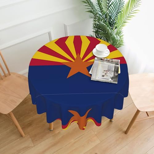YTUOPWE Arizona-Flaggenmuster, rund, dekorative Tischdecke, 152,4 cm, für Innen- und Außenbereich, Partys, Hochzeiten von YTUOPWE