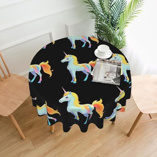 YTUOPWE Holo Runde dekorative Tischdecke mit Einhorn-Glitch-Muster, für Innen- und Außenbereich, Partys, Hochzeiten YTUOPWE Holo Runde dekorative Tischdecke mit Einhorn-Glitch-Muster, für Innen- und Außenbereich, Partys, Hochzeiten von YTUOPWE