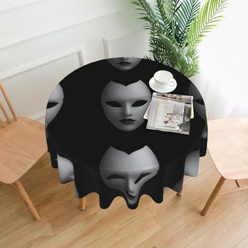 YTUOPWE Ice Beauty Runde dekorative Tischdecke, Maskenmuster, 152,4 cm, für Innen- und Außenbereich, Partys, Hochzeiten YTUOPWE Ice Beauty Runde dekorative Tischdecke, Maskenmuster, 152,4 cm, für Innen- und Außenbereich, Partys, Hochzeiten von YTUOPWE