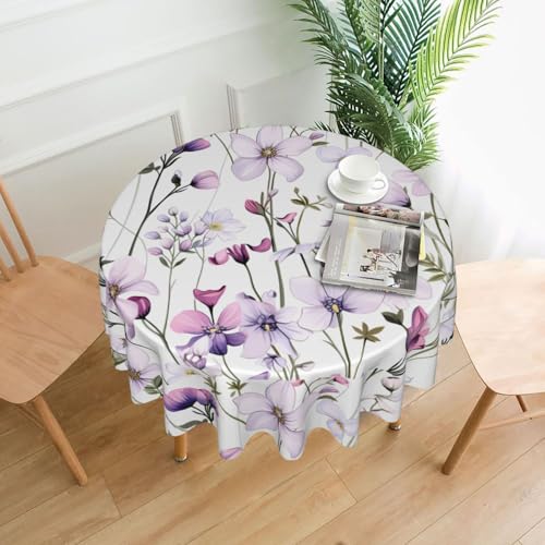 YTUOPWE Rhododendron-Illustrationsmuster, rund, dekorative Tischdecke, 152,4 cm, für Innen- und Außenbereich, Partys, Hochzeiten YTUOPWE Rhododendron-Illustrationsmuster, rund, dekorative Tischdecke, 152,4 cm, für Innen- und Außenbereich, Partys, Hochzeiten von YTUOPWE