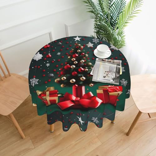 YTUOPWE Runde Tischdecke mit Weihnachtsbaum-Muster, 152,4 cm, für Innen- und Außenbereich, Partys, Hochzeiten YTUOPWE Runde Tischdecke mit Weihnachtsbaum-Muster, 152,4 cm, für Innen- und Außenbereich, Partys, Hochzeiten von YTUOPWE